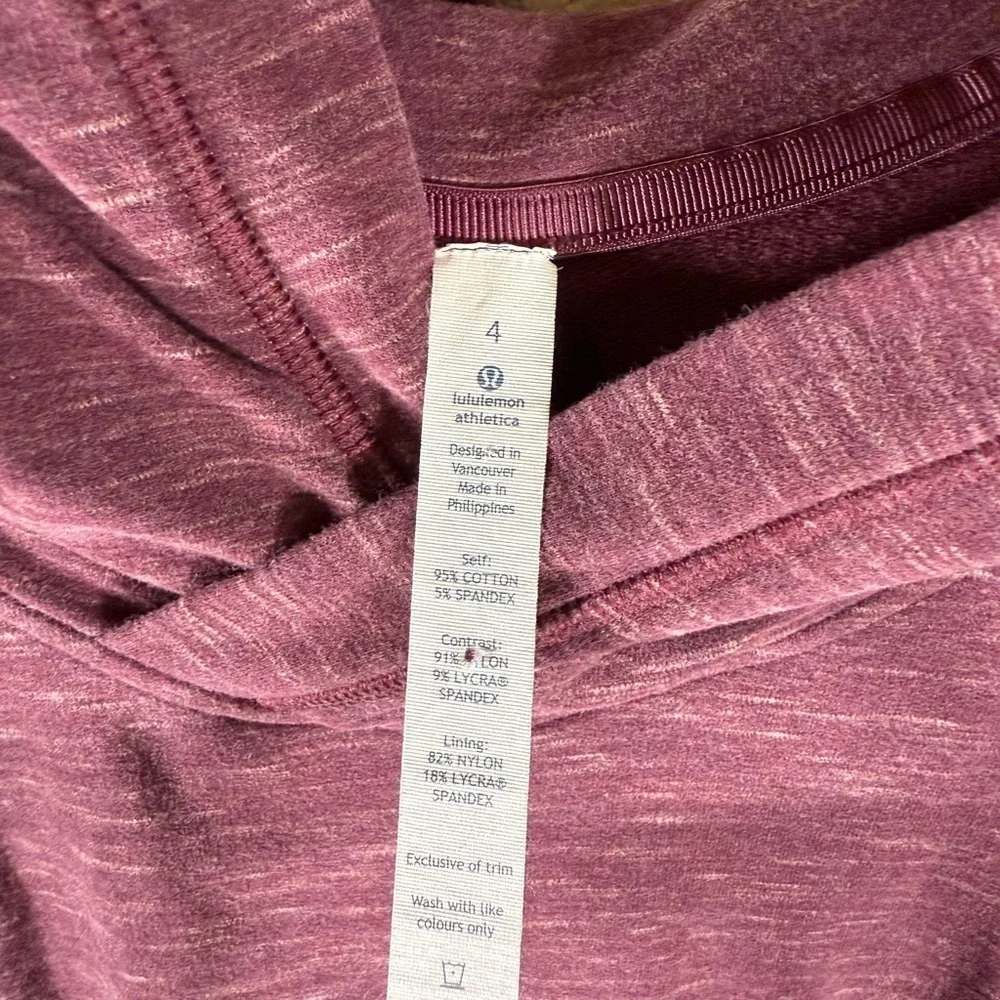 Lululemon Om & Roam Pullover Double Zipper Hoodie In Heathered Berry Size 4 A23